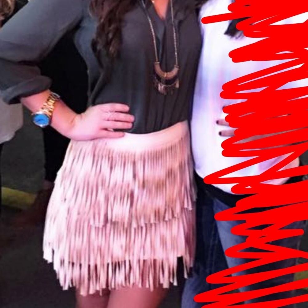 Nude Fringe skirt